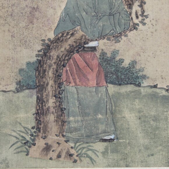 Song Dynasty Chinese Scholar and Pine Tree Painting - Picture 7 of 11